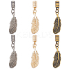 12Pcs 3 Colors Alloy Cord Ends FIND-GF0009-09-7