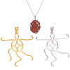 2 Colors 925 Sterling Silver Pendant Irregular Cabochon Settings STER-PH0002-02A-1