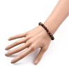 Unisex Natural Wood Beaded Stretch Bracelets BJEW-JB05463-03-4