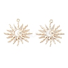 Rack Plating Brass Shell Pendants KK-A183-54G-1