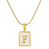 Stainless Steel Snake Bone Chain Alphabet Necklace with Shell Pendant WD3660-6-1