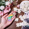 60Pcs Unfinished Wood Puzzle Cutout DIY-GL0005-44-3