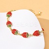 Brass Micro Pave Cubic Zirconia Link Bracelets for Women BJEW-D362-01G-3