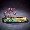 Natural Amethyst with Green Aventurine Chips with Brass Incense Burner Holder DJEW-G027-19RG-01-4
