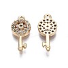 Brass Micro Pave Clear Cubic Zirconia Charms KK-Q764-012-2