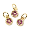 Brass Micro Pave Cubic Zirconia Pendants KK-Z147-01G-01-1