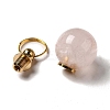 Natural Rose Quartz Openable Perfume Bottle Pendants G-A026-02B-4