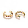 Golden Plated Brass Micro Pave Cubic Zirconia Cuff Earrings EJEW-L244-22A-2