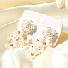 Alloy & 925 Sterling Silver & Acrylic Dangle Stud Earrings LS-EJEW-Q013-08A-4