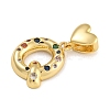 Brass Micro Pave Colorful Cubic Zirconia Pendants KK-P281-01G-Q-2