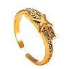 304 Stainless Steel Rhinestone Cuff Open Rings WG0D57E-01-4