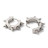 Tarnish Resistant 201 Stainless Steel Spike Hoop Earrings with 304 Stainless Steel Pins EJEW-A098-04P-2