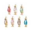 7Pcs Electroplate Glass Pendants PALLOY-JF03568-S-1