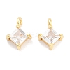 Brass with Cubic Zirconia Pendants KK-P271-41G-B-1