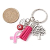 6Pcs 6 Colors Ribbon Keychain KEYC-JKC00939-3