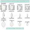 40Pcs 4 Styles 304 Stainless Steel Pendant Cabochon Settings STAS-SC0006-18-2