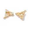 Brass Micro Pave Clear Cubic Zirconia Charms KK-E098-07G-2