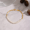 Natural Freshwater Pearl Beaded Link Bracelets FT4908-5