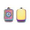 Rack Plating Rainbow Color Alloy Pendant Rhinestone Settings PALLOY-N163-184-3