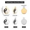 12Pcs 2 Colors Fashion 304 Stainless Steel Enamel Charms STAS-UN0035-98-5