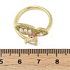 Brass Micro Pave Clear Cubic Zirconia Enamel Finger Rings RJEW-L113-025G-5
