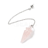 Natural Rose Quartz Pointed Dowsing Pendulums AJEW-B020-01P-08-2