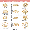 120Pcs 4 Styles 8-Petal & Multi-Petal & 5-Petal 304 Stainless Steel Flower Bead Caps STAS-BBC0001-91-2