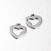 Tarnish Resistant 304 Stainless Steel Open Heart Charms STAS-N059-38-1