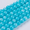 Natural Yellow Jade Beads Strands X-G-G598-8mm-YXS-28-1