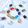 15Pcs 15 Colors Brass Pave Glass Rectangle Connector Charms KK-GA0001-72B-5