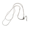 304 Stainless Steel Flat Snake Chain Double Chain Necklaces NJEW-Q039-01P-4
