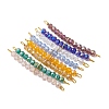8Pcs 8 Colors Glass Faceted Rondelle Beaded Connector Charms PALLOY-JF04761-3