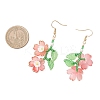 Acrylic Flower Dangle Earrings EJEW-MZ00588-04-4