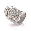 Non-Tarnish 304 Stainless Steel Chunky Hollow Ring for Women RJEW-B040-12B-P-1