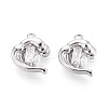 Brass Micro Pave Clear Cubic Zirconia Charms KK-N267-18P-1