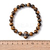 Natural Tiger Eye Beaded Stretch Bracelet for Women BJEW-A145-01E-5