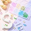 80Pcs 8 Styles Spray Painted Transparent Glass Beads GLAA-YW0001-89-5