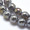 Electroplated Natural Agate Beads Strands G-O164-01A-6mm-3