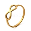 Ion Plating(IP) 201 Stainless Steel Infinity Finger Ring for Women RJEW-G266-24G-1