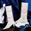 Boot Shaped Wood Covered with Velvet Necklaces Bracelets Display Stands NDIS-WH0010-25B-4