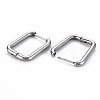 Tarnish Resistant Rectangle Huggie Hoop Earrings for Women LS-EJEW-N016-006-NR-2