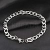Tarnish Resistant Unisex 304 Stainless Steel Curb Chain/Twisted Chain Bracelets X-STAS-D0002-40P-5