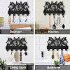 Wood & Iron Wall Mounted Hangers HJEW-WH0055-004-6