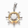 PVD Vacuum Plating 304 Stainless Steel Rhinestone Pendants LS-STAS-F168-33GP-2