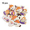 16Pcs 8 Styles Light Gold Tone Alloy Enamel Pendants ENAM-FP0003-19-5