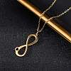 304 Stainless Steel Infinity Heart Pendant Necklaces for Women NJEW-Z065-02G-2