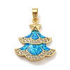 Christmas Brass Micro Pave Cubic Zirconia Pendants KK-H468-03B-01G-1