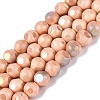 Ombre Effect Dyed Electroplate Opaque Glass Beads Strands EGLA-Q130-01A-18-1