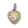 925 Sterling Silver Pave Yellow Cubic Zirconia Pendants STER-F063-01B-02-1