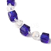 Rondelle Cube Glass & Brass Link Chain Bracelets BJEW-L685-09P-2